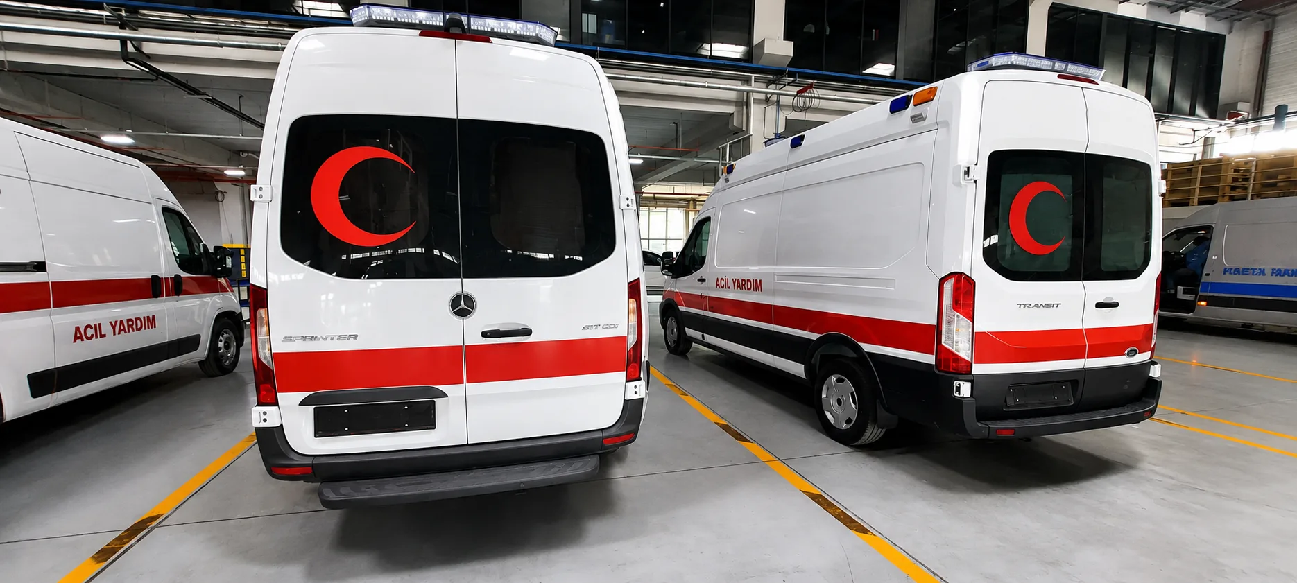 Ford ambulans — Arkadan Gorunum Mercedes Ve Lar